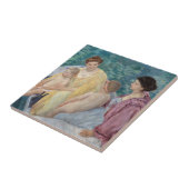 Mary Cassatt - Twee moeders en kinderen in een boo Tegeltje (Zijkant)