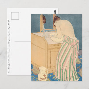 Mary Cassatt - Vrouw Bathing Briefkaart