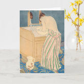 Mary Cassatt - Vrouw Bathing Kaart (Gele Bloem)