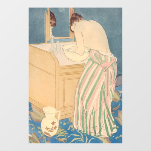 Mary Cassatt - Vrouw Bathing Raamsticker (Vel)