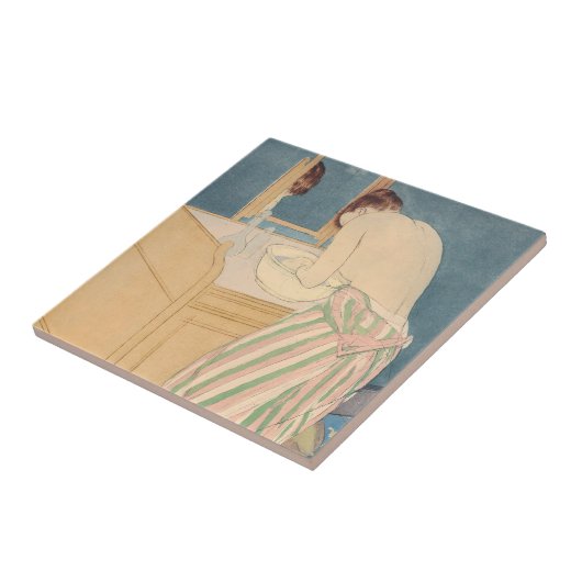Mary Cassatt - Vrouw Bathing Tegeltje (Zijkant)