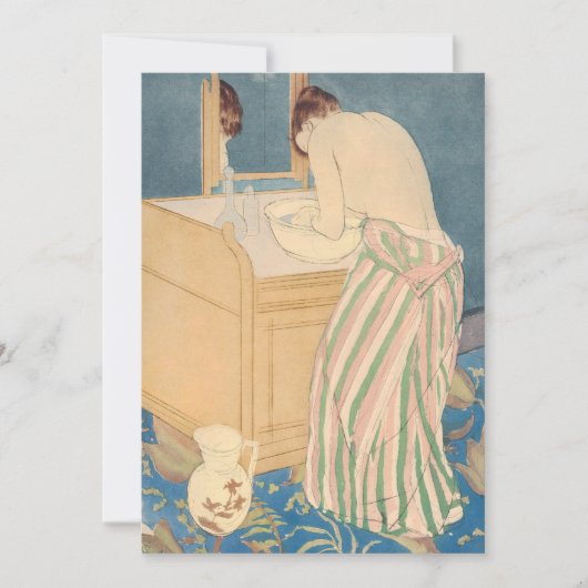 Mary Cassatt - Vrouw bij het baden Kaart (Voorkant)