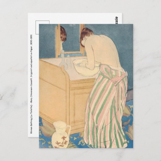 Mary Cassatt - Vrouw die een bad neemt Briefkaart (Voorkant / Achterkant)