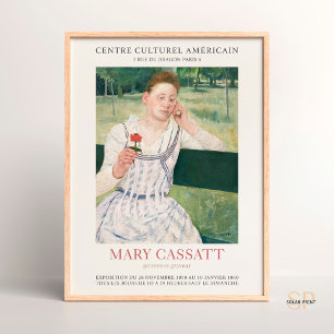 Mary Cassatt Vrouw met een Red Zinnia Art Print