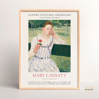 Mary Cassatt Vrouw met een Red Zinnia Art Print