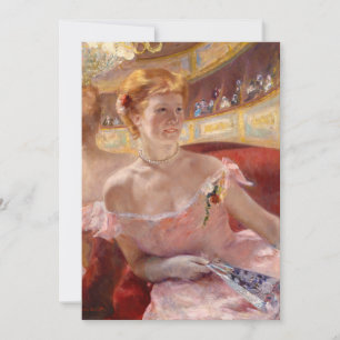 Mary Cassatt - Vrouw met parelketting in een loge Bedankkaart
