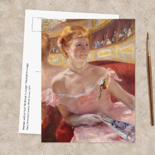 Mary Cassatt - Vrouw met parelketting in een loge Briefkaart