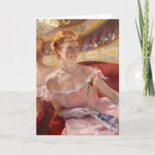 Mary Cassatt - Vrouw met parelketting in een loge Kaart