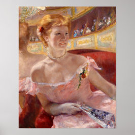 Mary Cassatt - Vrouw met parelketting in een loge Poster