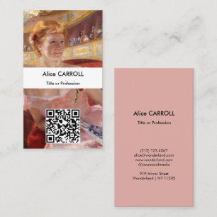 Mary Cassatt - Vrouw met parelketting Loge - QR Co Visitekaartje