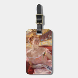 Mary Cassatt - Vrouw met Pearl Ketting in een Loge Bagagelabel