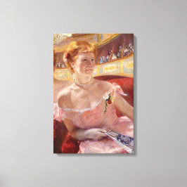 Mary Cassatt - Vrouw met Pearl Ketting in een Loge Canvas Afdruk