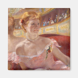 Mary Cassatt - Vrouw met Pearl Ketting in een Loge Magneet