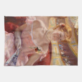 Mary Cassatt - Vrouw met Pearl Ketting in een Loge Theedoek (Horizontaal)