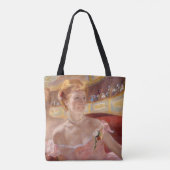 Mary Cassatt - Vrouw met Pearl Ketting in een Loge Tote Bag (Achterkant)