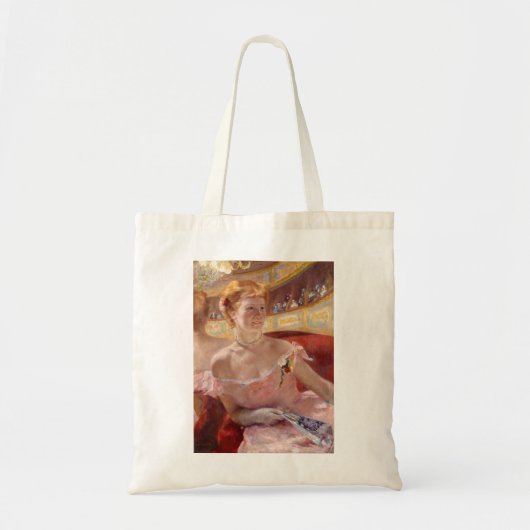 Mary Cassatt - Vrouw met Pearl Ketting in een Loge Tote Bag (Voorkant)
