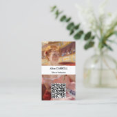 Mary Cassatt - Woman Pearl Ketting Loge - QR Code Visitekaartje (Staand voorkant)