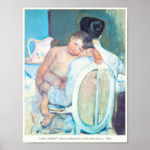 Mary Cassatt Woman, zittend met kinderarmen c1890