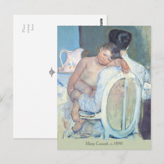 Mary Cassatt Woman, zittend met kinderarmen CC1204 Briefkaart (Voorkant / Achterkant)