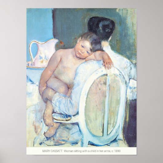 Mary Cassatt Woman, zittend met kinderarmen CC1205 Poster (Voorkant)