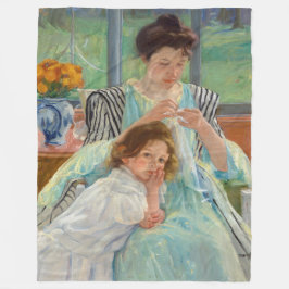 Mary Cassatt - Young Moeder Sewing Fleece Deken