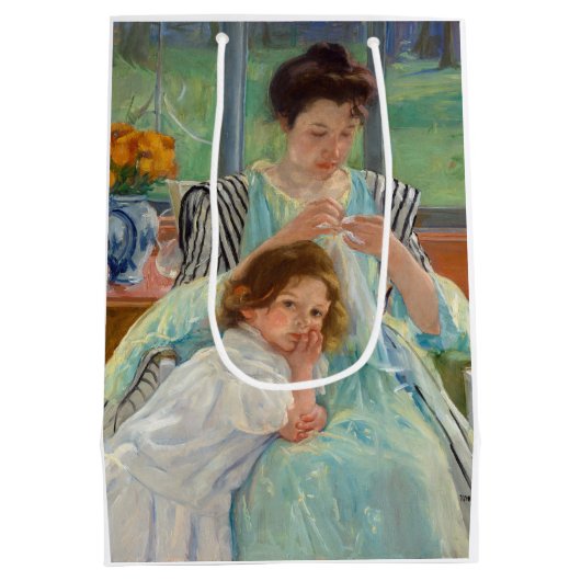 Mary Cassatt - Young Moeder Sewing Medium Cadeauzakje (Achterkant)