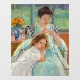 Mary Cassatt - Young Moeder Sewing Raamsticker