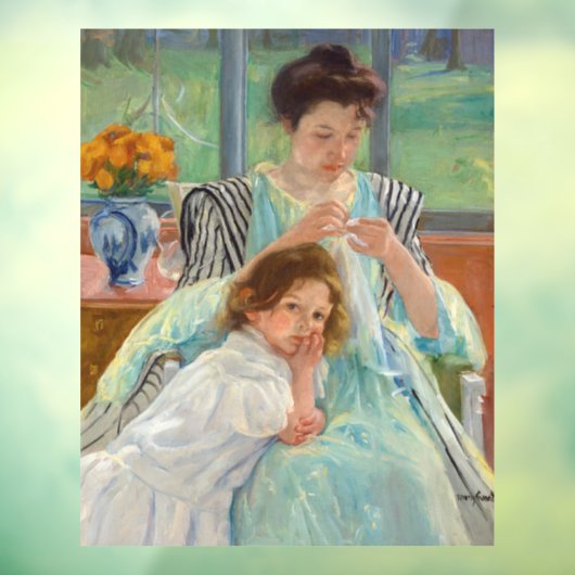 Mary Cassatt - Young Moeder Sewing Raamsticker (Vel 3)