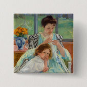 Mary Cassatt - Young Moeder Sewing Vierkante Button 5,1 Cm (Voorkant)