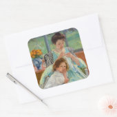 Mary Cassatt - Young Moeder Sewing Vierkante Sticker (Envelop)