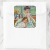 Mary Cassatt - Young Moeder Sewing Vierkante Sticker (Tas)
