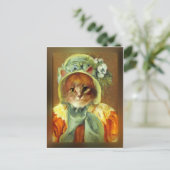 Mary Cassatt's kat in Bonnet Briefkaart (Staand voorkant)