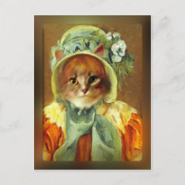 Mary Cassatt's kat in Bonnet Briefkaart