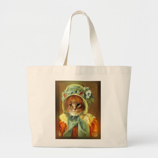 Mary Cassatt's kat in Bonnet Grote Tote Bag (Voorkant)