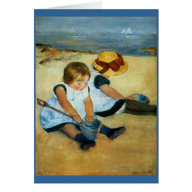 Mary Cassatt's kinderen op de strand (1884) (Voorkant)