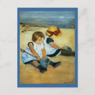 Mary Cassatt's kinderen op de strand (1884) Briefkaart