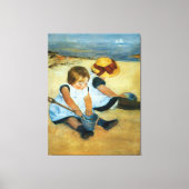 Mary Cassatt's kinderen op de strand (1884) Canvas Afdruk (Voorkant)