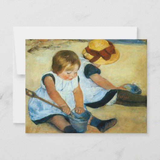 Mary Cassatt's kinderen op de strand (1884) Kaart (Voorkant)