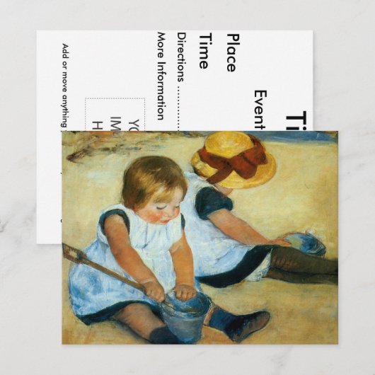 Mary Cassatt's kinderen op de strand (1884) Kaart (Voorkant / Achterkant)