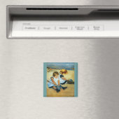 Mary Cassatt's kinderen op de strand (1884) Magneet (Insitu (Vaatwasser))
