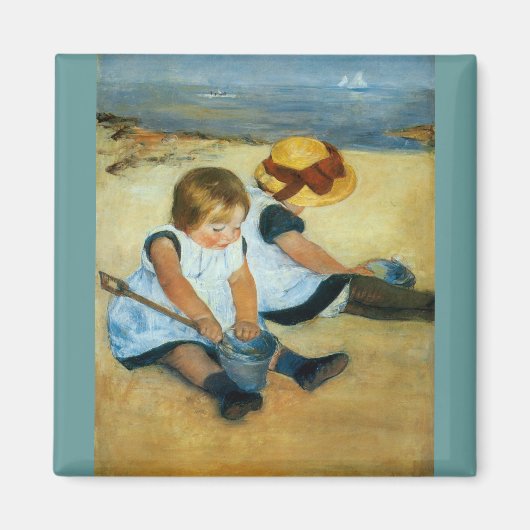 Mary Cassatt's kinderen op de strand (1884) Magneet (Voorkant)