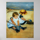 Mary Cassatt's kinderen op de strand (1884) Poster (Voorkant)