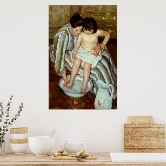 Mary Cassatt's The Child's Bath (ongeveer 1892) Poster (Keuken)