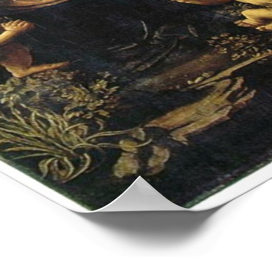 Mary, Christus kind en engel, Leonardo da Vinci Poster (Hoek)