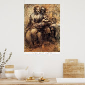Mary, Christus, St. Anne en St. John door Da Vinci Poster (Keuken)