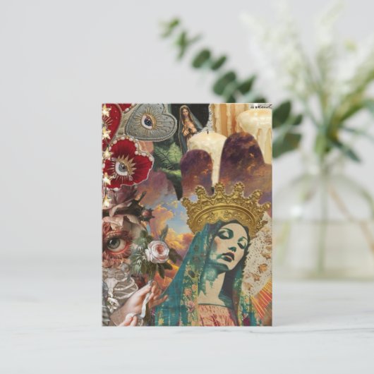 Mary Collage Briefkaart (Staand voorkant)