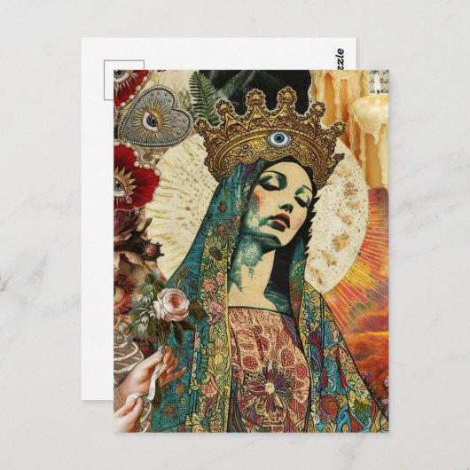 Mary Collage Briefkaart (Voorkant / Achterkant)