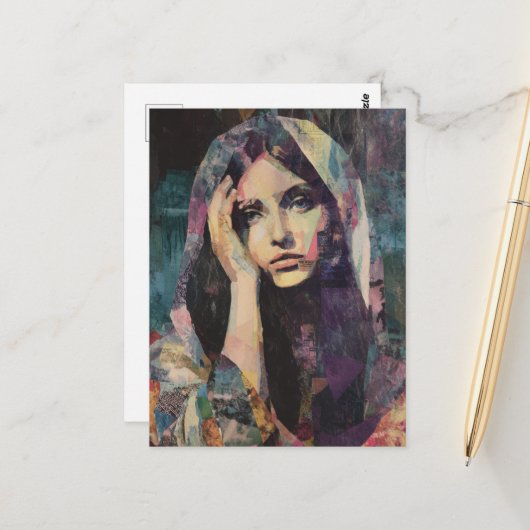 Mary Collage Briefkaart (Voorkant / Achterkant in situ)