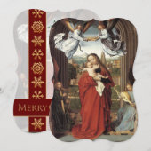 Mary Crowned by Angels  Fancy Knip Kerstmis Feestdagenkaart (Voorkant / Achterkant)