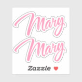 Mary Decoratieve Naam in Roze x2 Sticker (Vel)